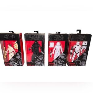 Lot Of 4 Star Wars Black Series Kylo Ren Snowtrooper Flametrooper Rey & BB-8